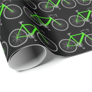green bicycle on black
