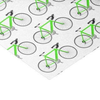 Green Bicycle on White Tissue Paper