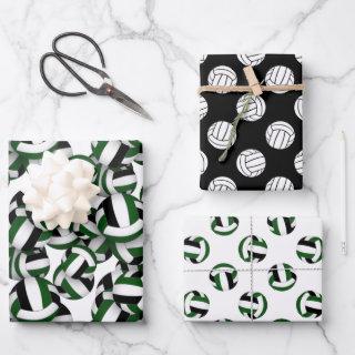green black 3 pc coordinating volleyball patterns  sheets