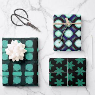 Green Black Abstract Modern Geometric Pattern  Sheets