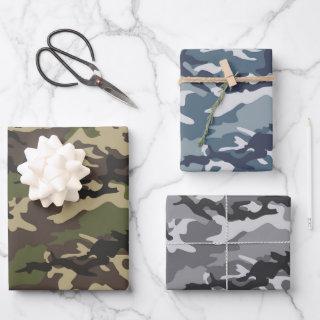 Green, Blue & Gray Camo Camouflage  Sheets