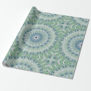 Green Blue Gray Coastal Mandala Kaleidoscope