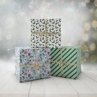 Green Blue Red Cute Cozy Christmas Patterns  Sheets