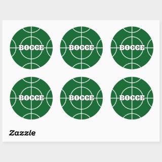 Green Bocce Ball Game round custom stickers