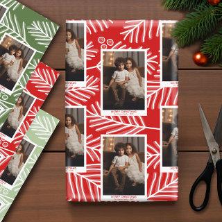 Green Branches Merry Calligraphy Photo white type  Sheets