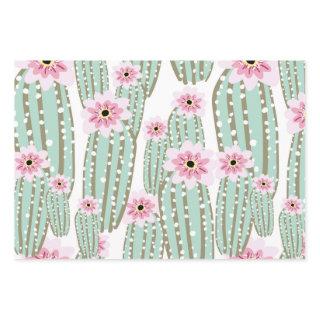 green cactus flower pattern  sheets