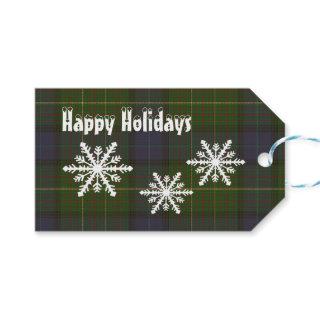 Green California tartan plaid Xmas holiday custom Gift Tags