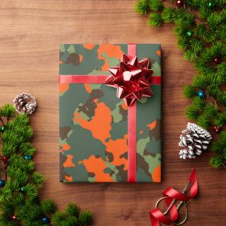 Green Camo with Safety Blaze Orange