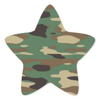 Green Camouflage Star Sticker