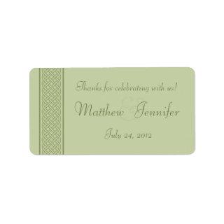 Green Celtic Knot Wedding Favor Label Stickers
