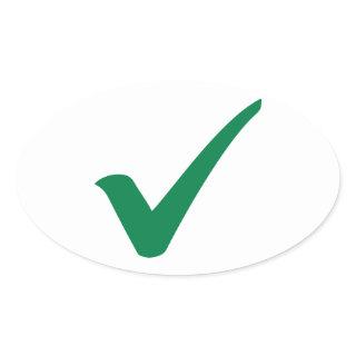 Green check mark oval sticker