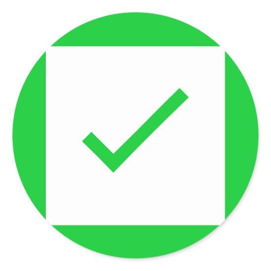 Green check mark sign tick icon stickers