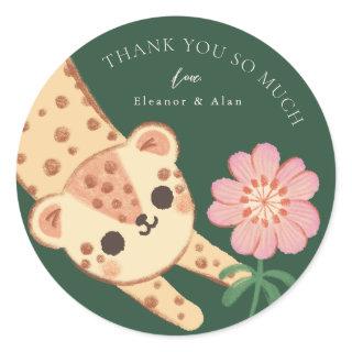 Green cheetah leopard jaguar panther kids Sticker