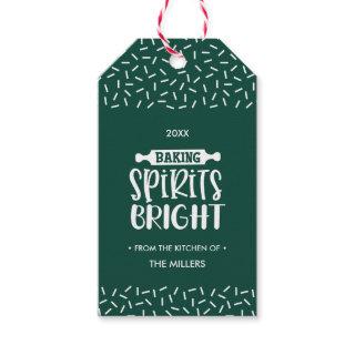 Green | Christmas Baking Spirits Bright Holiday Gift Tags