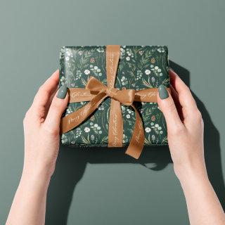 Green Christmas modern minimal botanical gift