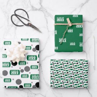 Green "Class Of" Dog Tag and Dots Pattern  Sheets