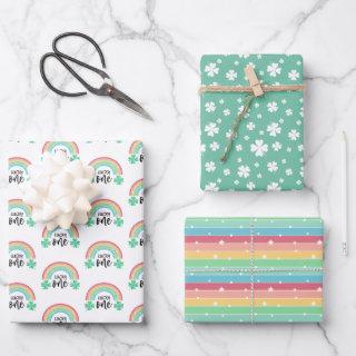 Green Clover & Rainbow Lucky One First Birthday  Sheets