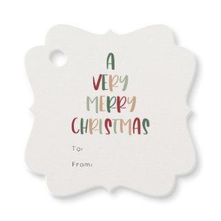 Green Colorful Christmas Fancy Square Gift Tags