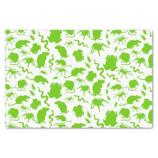 Green Creepy Crawly Critters Rats Horror Pattern Tissue Paper