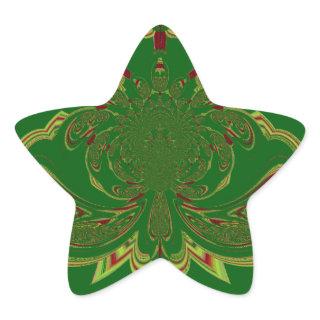 Green Crown Star Sticker