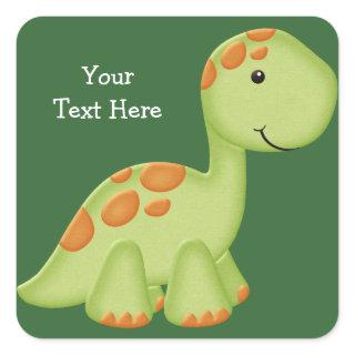 Green Dino (customizable) Square Sticker