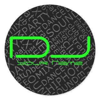 Green DJ Sticker with Cool Background