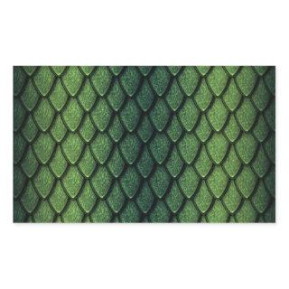 Green Dragon Scales Rectangular Sticker