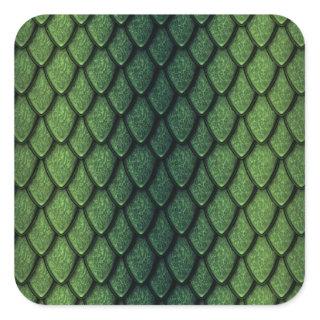 Green Dragon Scales Square Sticker