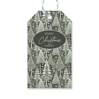 Green Earth Christmas Pattern#6 ID1009 Gift Tags