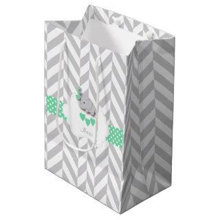 Green Elephant Design - Baby Shower Medium Gift Bag