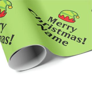 Green elf hat personalized Merry Christmas