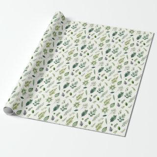 Green Eucalyptus Fern Botanical Watercolor