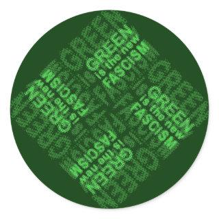 Green Fascism Classic Round Sticker