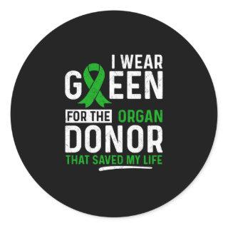 Green For The Organ Donor Transplant Kidney Live Classic Round Sticker