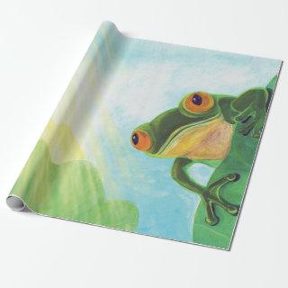 Green Frog catching sunrays