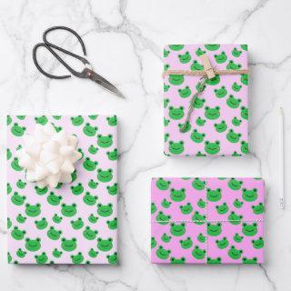Green Frog Pattern Pink   Sheets