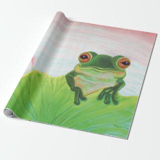 Green Frog Relaxing in the pond