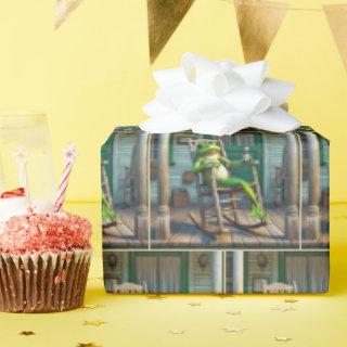 Green Frog With a Beer Bottle