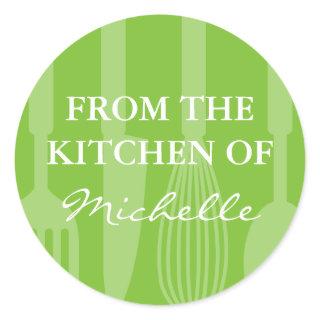 Green From the kitchen of cooking utensils sticker