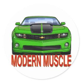 GREEN_FRONT_CAMARO.png Classic Round Sticker