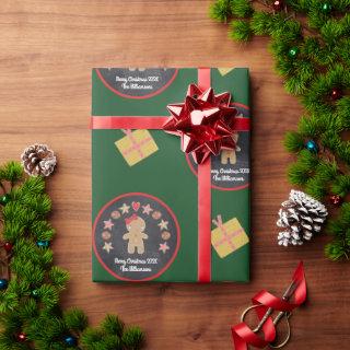 Green Gingerbread Cookie Chalkboard Script Name