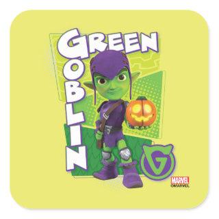 Green Goblin Character Badge Square Sticker