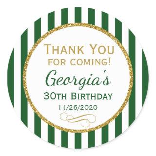Green Gold Birthday Thank You Coming Favor Tags