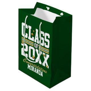 Green|Gold Graduating Class Year Medium Gift Bag