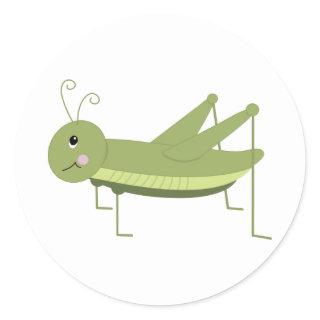 Green Grasshopper Classic Round Sticker