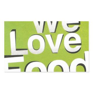 Green Grub Club: We Heart Food Design Rectangular Sticker