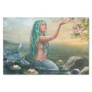 green haired mermaid tissue paper