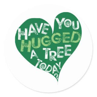 Green Heart (Hug a Tree) Classic Round Sticker