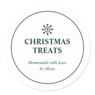 Green Homemade Christmas Treat Holiday Baked Goods Classic Round Sticker
