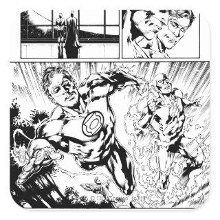 Green Lantern and The Flash Panel 2 Square Sticker